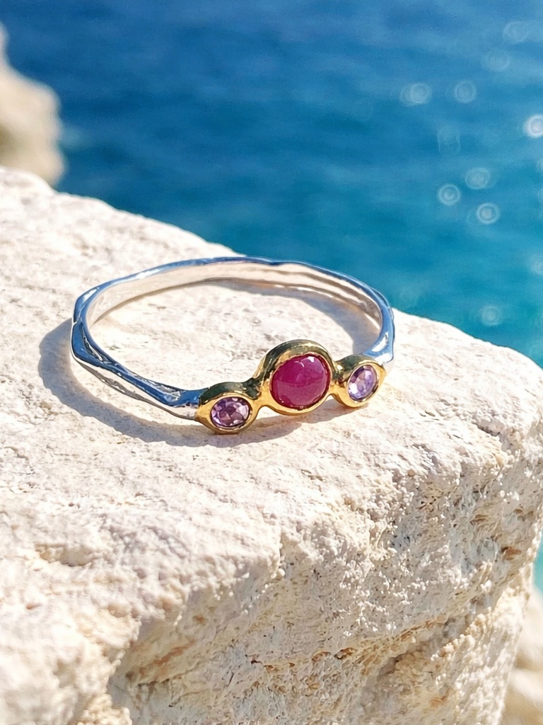 New Ruby Amethyst Ring 99$